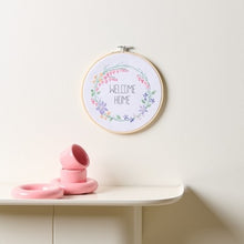 Load image into Gallery viewer, Rico Designs "Welcome Home" Flower Wreath cross stitch kit