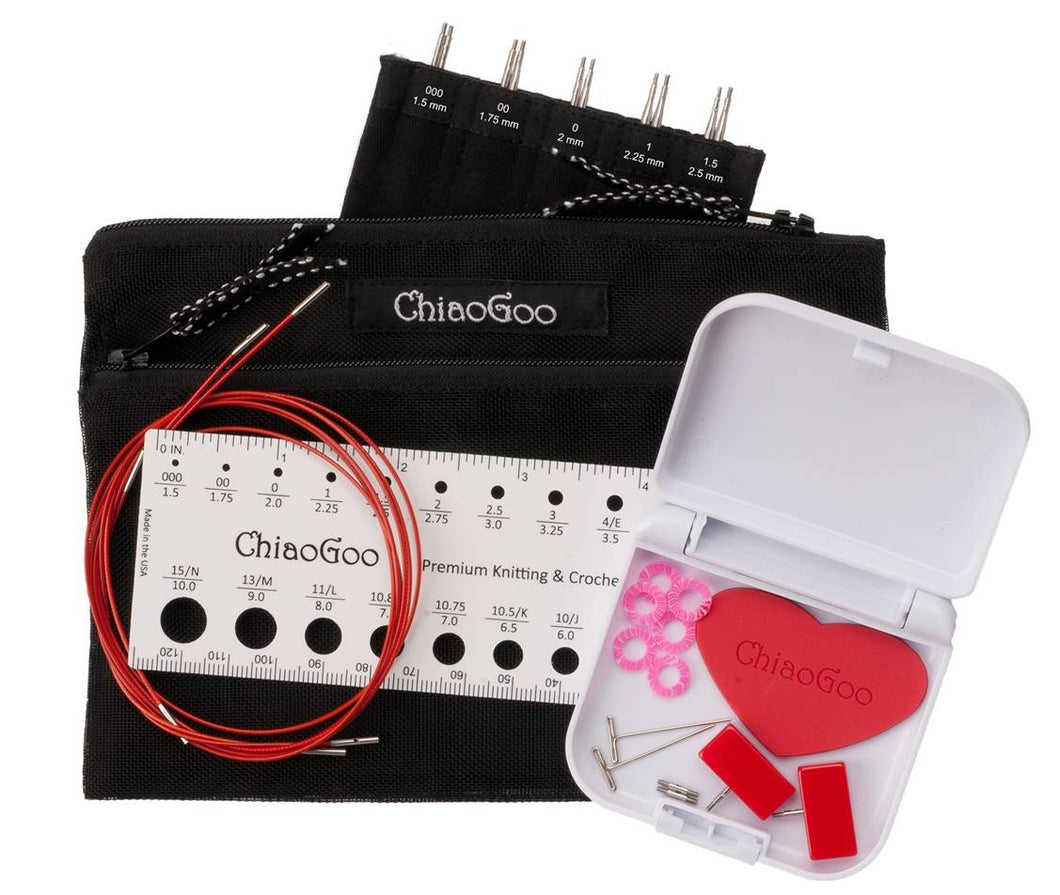 ChiaoGoo TWIST Red Lace MINI Interchangeable Circular Needle Set - 13 cm (5