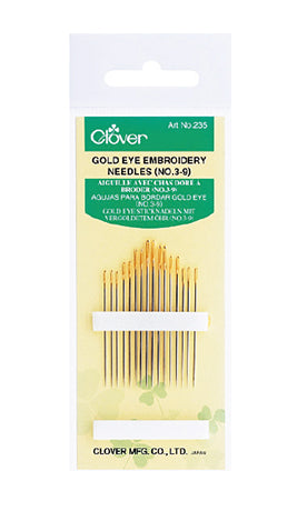 Clover Gold Eye Embroidery Needles (No. 3 - 9)