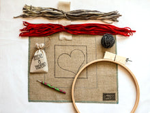 Load image into Gallery viewer, Loopy Wool Hooked Heart Kit
